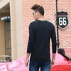 Men's T-Shirts Men's T-shirt Solid Long-sleeved Solid Bottoming Shirt Slim O-neck Smooth Loose Autumn White Black Oversize Casual Full