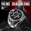 Cluster Rings Beier 316L Rostfritt stål Norse Viking Pentagram Odins symbol Dragon Runes Amulet Bird Animal Ring for Men smycken LR572