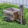 Plantadores vintage pequeno carrinho de mão natural banheira de flores de madeira europeia casa jardim decoração roda carrinho de madeira flor planta pote