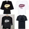 24SSS ISABEL MARANT NOUVEAU NICHE Designer T-shirt Classic Hot Lip Imprimé décontracté polyvalent Coton Coton Coton Pilor Lover Tees Top Femmes Polos à manches courtes