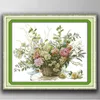 The Rose Flower Basket Home Decor Gemälde handgefertigte Kreuzstichsticksticke Nadelsets gezählt, zählte Druck auf Leinwand DMC 14ct 1276e