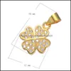 Charms Fashion Cz Micro Pave Clover Charm Pendant For Necklace Jewelry Making Drop Delivery Findings Components Ot48K