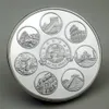 Presente novas sete maravilhas do mundo colecionáveis banhados a prata coleção de moedas de lembrança arte criativa comemorativa coin309d