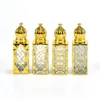 Storage Bottles 12ml Perfume Mini Luxury Essential Oil Roller Ball Sample Vial Gold Square Roll-on Bottle