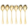 Spoons Gold Salad Server Sets Spoon Fork Stainless Steel Cutlery Set Serving Colorful Unique Cooking Utensils