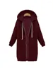 Kvinnors hoodies 2024 Autumn Women Casual Long Sweatshirt Coat Pockets Zip Up Outerwear Hooded Jacket Tops