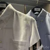 Thoms Direktförsäljning av hög version TB -skjorta Mens och Womens Spring och Autumn Coat Casual och Versatile Taped Shirt Brownee