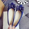 Casual Shoes Bow-Knot Kvinnor Singel Solid Flock Point Toe Grunt Loafers Cozy Lazy Slip on Driving Black Work Espadrilles