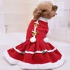 Abbigliamento per cani 2021 Ornamento di Natale Vestiti Abito per animali Cappotto in tinta unita Gilet per animali domestici Giacca da riscaldamento per gatti Cucciolo carino255i