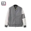 Jaquetas masculinas Mulheres Marca de Beisebol Uniformes Stand-up Collar Listrado TB Mangas Longas Mangas Raglan Jaqueta