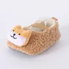 Stivali versione coreana scarpe da bambino stile straniero carino per ragazzi e ragazze accessori invernali in peluche per cartoni animati morbida lana di agnello singola