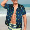 Camicie casual da uomo Camicia da spiaggia con stampa di uccelli Pet Budgie Frenzy Hawaii Camicette fresche da uomo a maniche corte Comodi abiti personalizzati fai-da-te