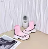 Luxury Baby Ankle Boots Flera stilar pojkar flickor stickade skor storlek 26-35 inklusive låda kontrasterande bokstäver barn sneakers 24mar