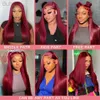 Synthetic Wigs Synthetic Wigs 30 36 Inch Burgundy 13x6 Lace Frontal Hair Wig Sale Bone Straight Lace Front 99J Colored Hair Wigs For Women ldd240313