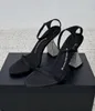 최고 브랜드 여성 Nala Black Stain Sandals 신발 레이디 파티 웨딩 크리스탈 힐 검투사 Sandalias Luxury Summer Walking EU35-43 상자와 함께