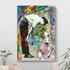 Paintings Banksy And Boy Canvas Graffiti Street Art Posters Prints Wall Pictures Cuadros For Living Room Home Decoration255J