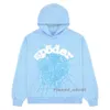 Felpe con cappuccio da uomo Felpe New Sky Blue Sp5der Felpe con cappuccio Uomo Donna Hip Hop Young Thug Spider Felpa con cappuccio World Wide Felpe Stampa Pullover Felpa con cappuccio Azzurro 5632