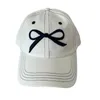Visors Embroidered Bowknot Baseball Hat Adjustable Women Sun Breathable Peaked Fashion Long Brims Travel