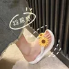 Slippers Sandals Internet Internet Slippers Daisy Slippers for Womens Fashion Teledsile Propoyile Standals Style Fairy Fairy Strice Flated Instagram Shoesh240313