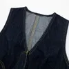 Women's Tanks V-neck Sleeveless Slim Fit Versatile Denim Vest Fashionable Short Top
