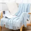 Comforters sets Nordic Style Solid Color Summer Spring Tassel Knitted Plaid Sofa Towel Blanket Cover Tapestry Bedspread Blankets Home Decor YQ240313