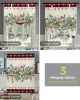 Curtains Christmas Eucalyptus Berries Robin Window Curtain for Living Room Bedroom Balcony Cafe Kitchen Tieup Roman Curtain