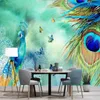 mural Custom wallpaper 3d fashion simple peacock rich and lucky auspicious TV sofa background wall living room decoration 0227C