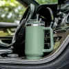 Outils Tasse d'isolation de café de paille de 40 oz avec poignée Bouteille d'eau en acier inoxydable de voiture portable Grande capacité Tasse thermique sans BPA de voyage