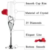 Mugs 2Pcs Wedding Champagne Glass Set Toasting Flute Glasses With Rhinestone Crystal Rimmed Hearts Decor Drink Goblet Cup