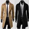 Heren trenchcoats wollen windjack designer jas voor heren herfst en winter uitloper dubbele rij knopen luxe lange jas mode