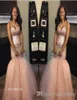 2019 Peach Blingbling Sequins South African Black Girl Prom Dress New Arrival Sweetheart Backless Mermaid Party Gown Custom Make P3278325