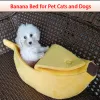 Mats Pet Muz Yatak Sevimli ve Rahat Kedi Ev Kış Sıcak ve Dayanıklı Taşınabilir Evcil Hayvan Sepeti Kedi ve Köpek Kennel Malzemeleri
