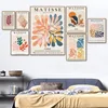 Peintures Matisse feuille colorée abstraite fille courbe mur art toile peinture affiches et impressions nordiques photos pour salon de253F