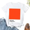 Polos femininos Pantone Orange 021 C Camiseta Animal Print Camisa para meninas Roupas fofas Camisetas de treino Mulheres