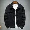 Mens Brown Denim Jacket 2023 Spring and Autumn Style Fashion High Quality Stretch Slim Brand Clothing 240311