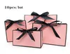 Pretty Pink Kraft Gift Bag Gold Present Box For Pajamas Clothes Books Packaging Gold Handle Paper Box Bags Kraft Paper Gift Bag 216940057