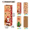 Decorações de Natal 8 peças saco de biscoitos com alças ano presente doces sacos de embalagem de papel kraft para chocolates pastéis brinquedos