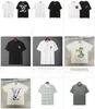 T-shirts de luxe pour hommes, marque d'impression en coton de qualité supérieure, blanc et noir, hauts décontractés, T-shirts à manches courtes, A8