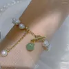 Länkarmband utsökta pärla för kvinnliga armband justerbar kristallpärla kedja rhinestone party smycken tillbehör gåva