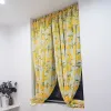 Curtains Yellow Lemon Double Layer Pleated Tulle Small Window Drapes for Living Room Kitchen Half Curtain Fruit Design Cortinas Rideaux