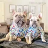 Designer-Hunde-T-Shirt, Modemarke, Hundebekleidung, Sublimationsdruck, klassische Buchstaben, Haustierkleidung für kleine Hunde, französische Bulldogge, York246F