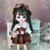 17 cm bjd söt docka handgjorda makeup mini boll fogade docka med modekläder vacker låda 1/8 diy klänning för leksaker för tjej gåva 240304
