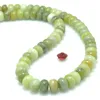 Loose Gemstones Natural Green Jade Smooth Rondelle Beads Wholesale Gemstone Semi Precious Stone For Jewelry Making Bracelet Necklace