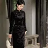 Etniska kläder höstar höst kinesiska qipao klänningar för kvinnor sexig vuxen kostym traditionella kläder qi pao kvinnas scen show cheongsam