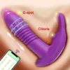 APP Bluetooth vibratore di spinta per le donne stimolatore del clitoride rotante vibratore telescopico telecomando punto G adulti giocattolo del sesso 240309