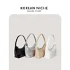 HBP icke-varumärkesfabrik Direktförsäljning av varm försäljning koreansk stil handväska silver mjuk pu läder axel väska mode fasta färg underarm