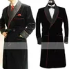 Sammet långa män passar rökjacka kostym brudgum tuxedos sjal lapel bröllop terno smal fit blazer jacka 1 pc ankomst 240304