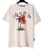 Camiseta Masculina Graffiti T-shirts Palms Palmangel City Designer Limited Inkjet Graffiti Letter Printing Masculino Feminino Veleiro Manga Curta Camisetas Casuais BRANCO