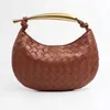 고급 Bottegs Venets Jodie Bag Small Design Woven Sardine New Handbag Dumpling 레저 오리지널 1 : 1 로고와 함께 다양한 실제 가죽