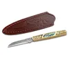 Camping Hunting Knives High Quality Integrated Damascus Steel Outdoor Camping Fruit Cutter Shell Copper Handle Blade Solid Knife Hand Survival Tools 240315